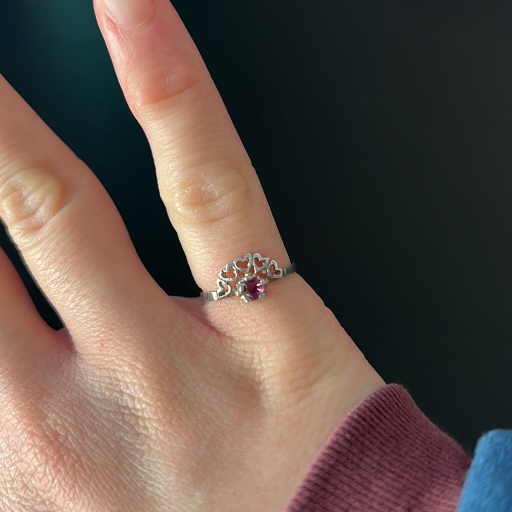 Silver and amethyst ring